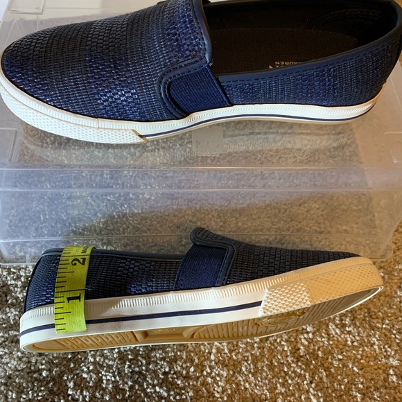 LAUREN Ralph Lauren Jinny Woven Slip-On Sneakers Navy Blue - Picture 4 of 5